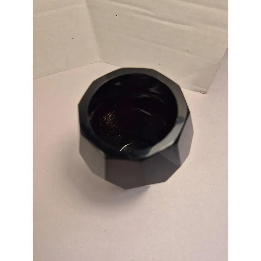 Josef Hoffmann Moser Art Deco Black Amethyst Gem Cut Glass Vase 4